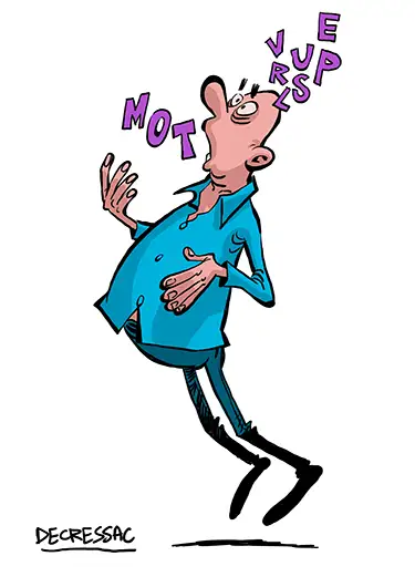 Dessin d'un bonhomme avec pathologie neurodégénérative